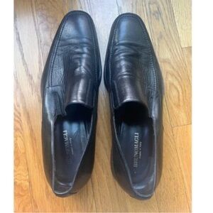 Black Bruno Magli Raging Leather Slip-On Loafers [Size 12]